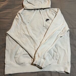 White Large Nike Hoddie, great for everyday wear! No refunds! I will wash and